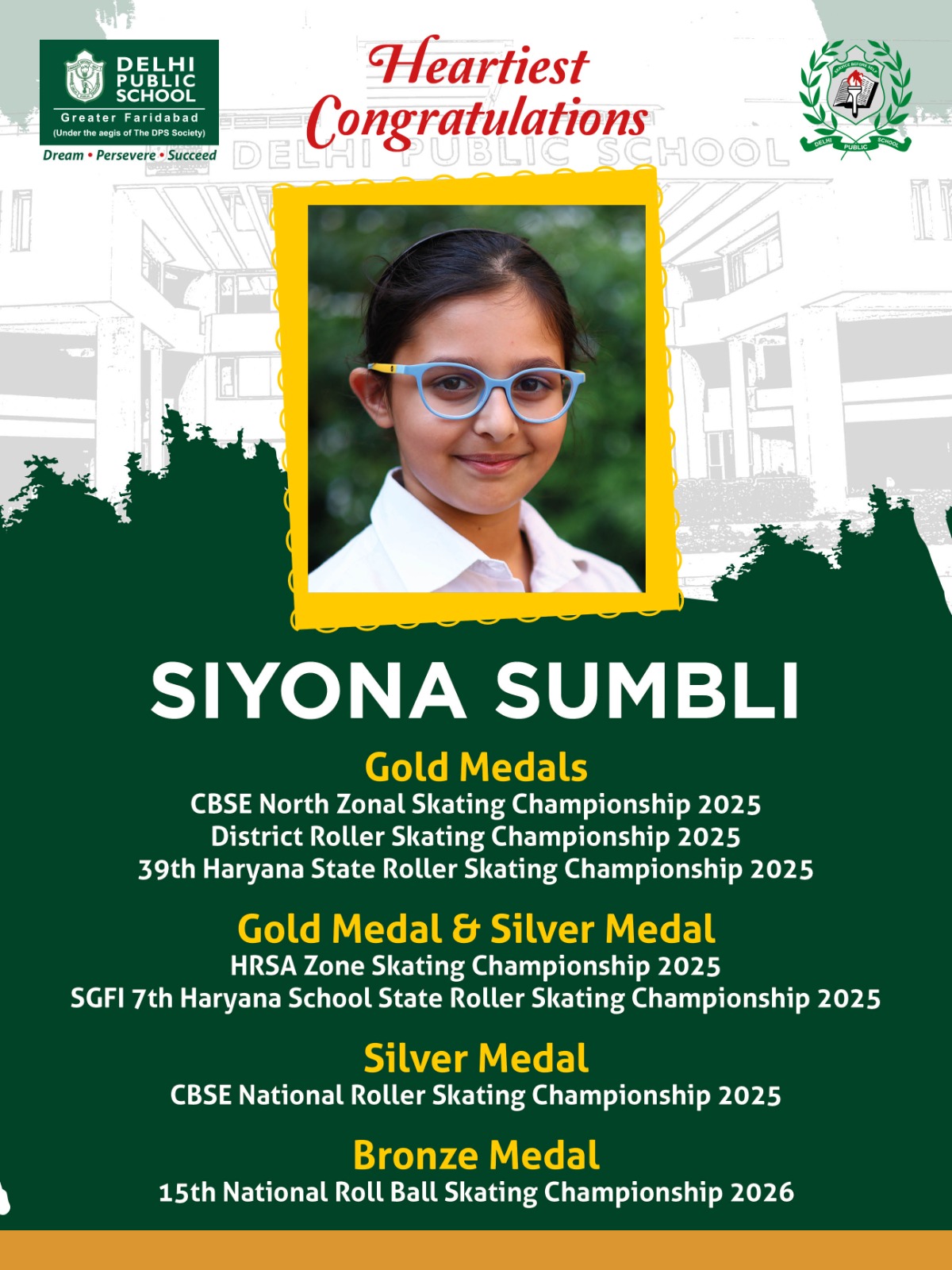 Gold Medal - CBSE North Zonal Skating Championship 2025