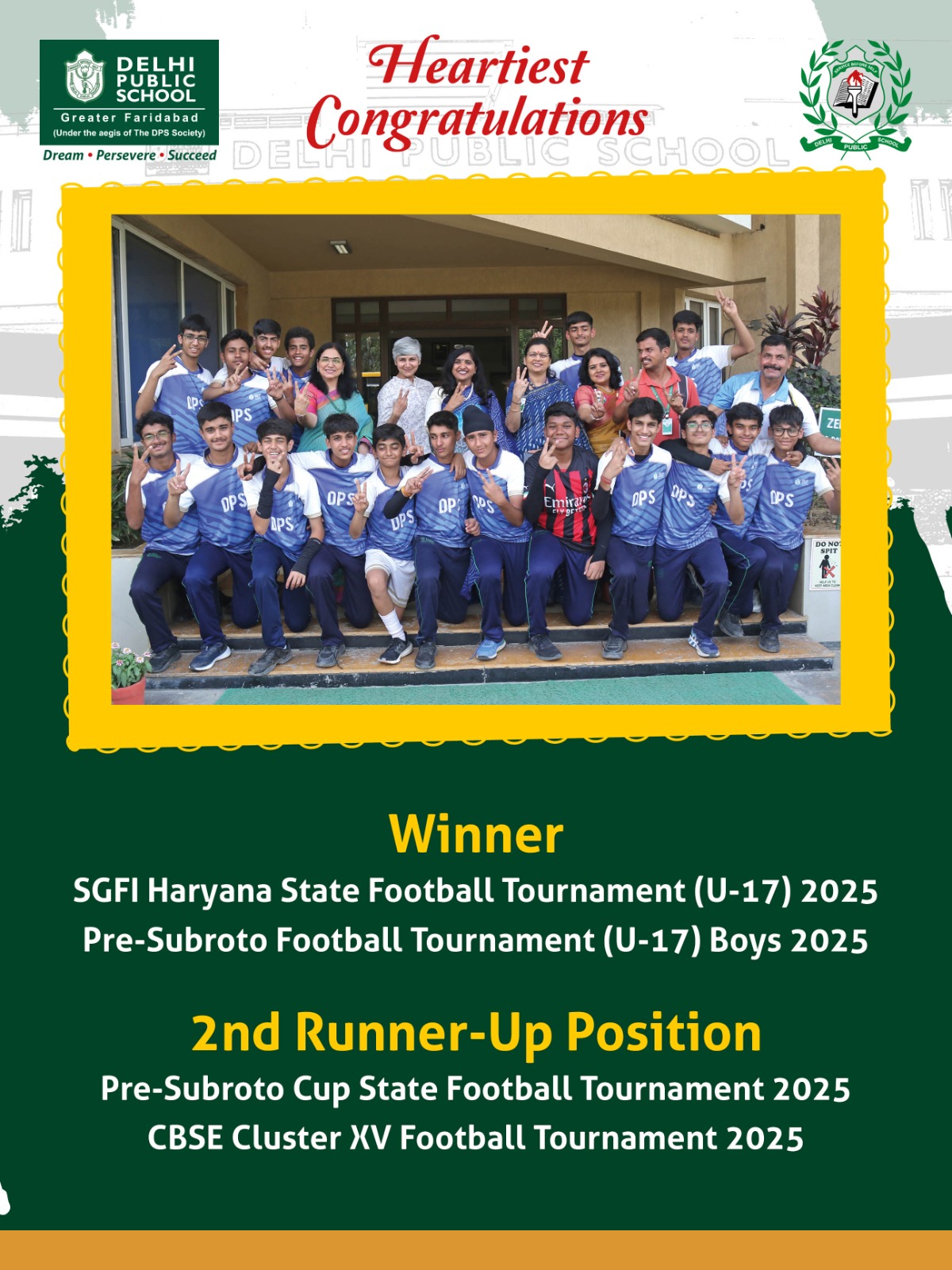 U-17 SGFI Haryana State Football Tournament Winner